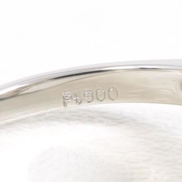 Other PT900 Platinum Pearl Ring with Diamond Metal Ring in Excellent Condition - Picture 7 of 7